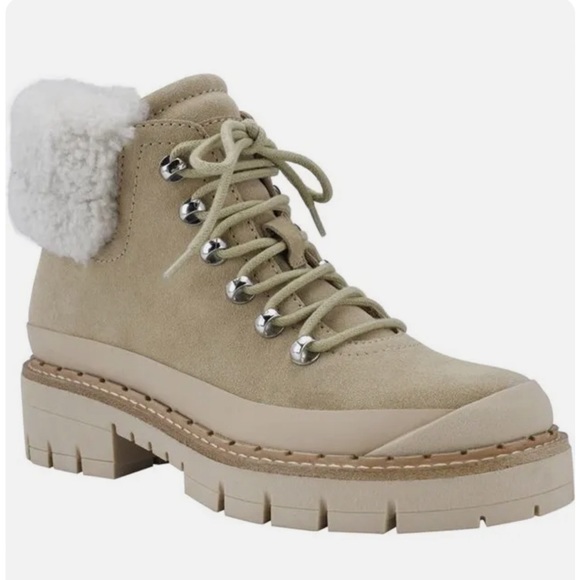 Marc Fisher Cade Lace Up Combat Bootie in Light Natural - Picture 3 of 3